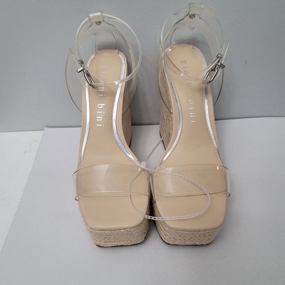 Gianni Bini Safina Three Clear Platform Espadrille Wedges - Picture 9 of 12